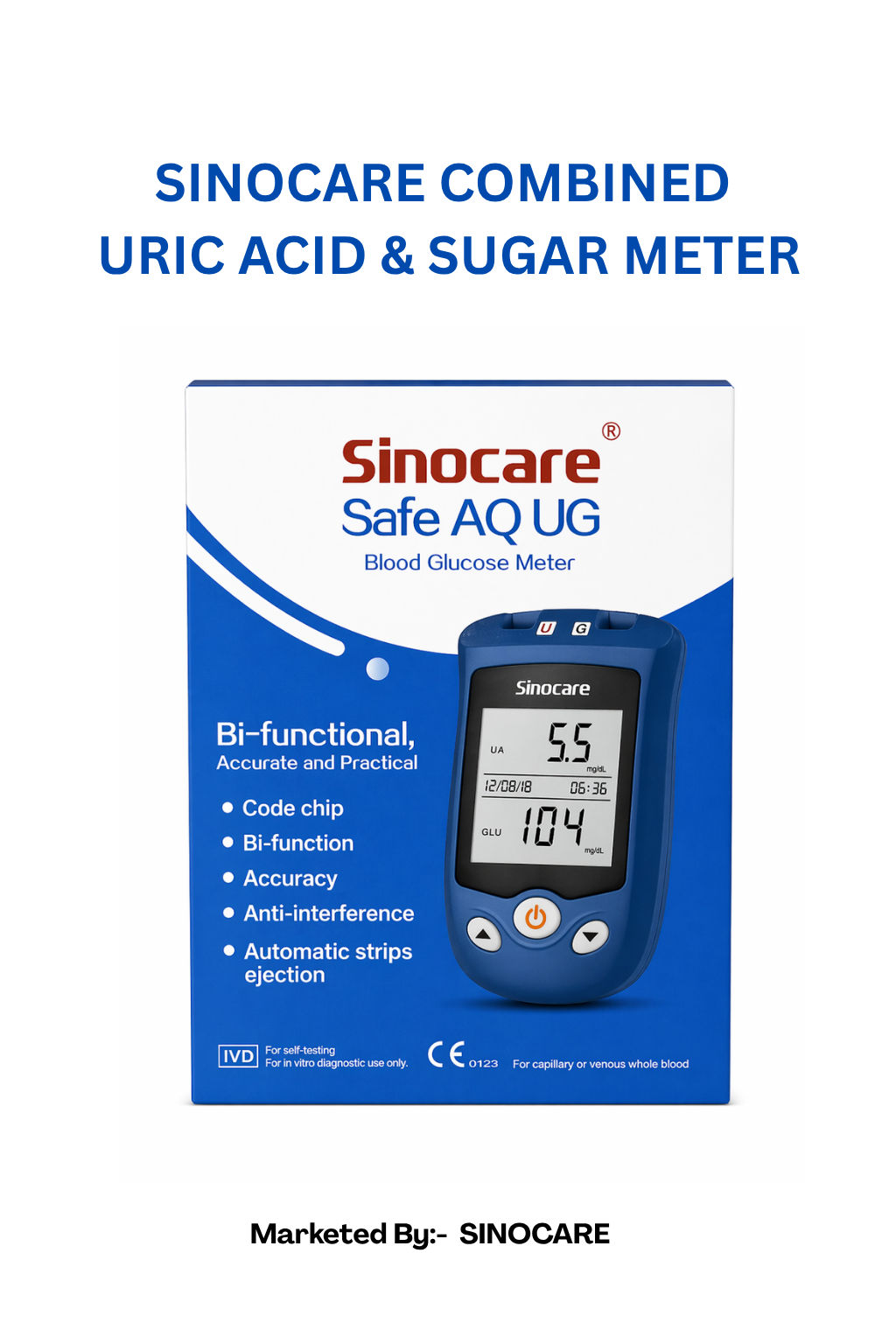 SINOCARE COMBINED URIC ACID & SUGAR METER